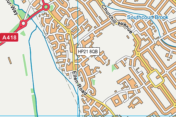 HP21 8QB map - OS VectorMap District (Ordnance Survey)
