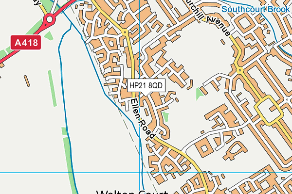 HP21 8QD map - OS VectorMap District (Ordnance Survey)