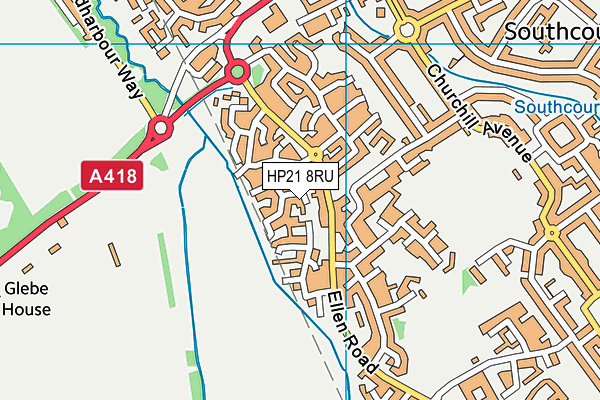 HP21 8RU map - OS VectorMap District (Ordnance Survey)