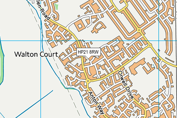 HP21 8RW map - OS VectorMap District (Ordnance Survey)