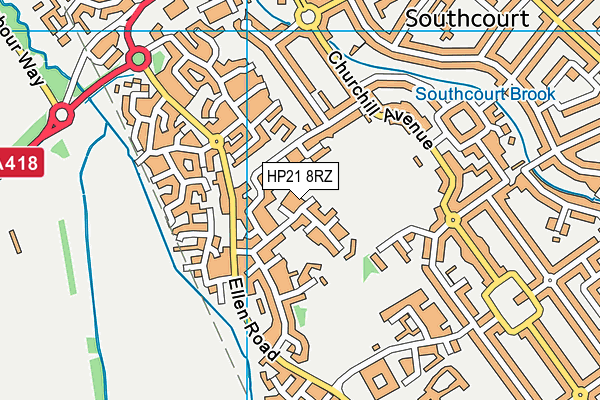 HP21 8RZ map - OS VectorMap District (Ordnance Survey)