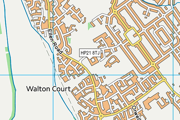 Walton Court map (HP21 8TJ) - OS VectorMap District (Ordnance Survey)