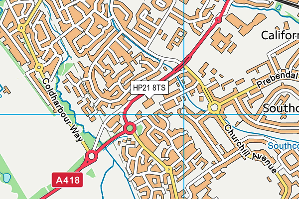 HP21 8TS map - OS VectorMap District (Ordnance Survey)