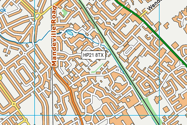 HP21 8TX map - OS VectorMap District (Ordnance Survey)
