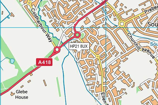 HP21 8UX map - OS VectorMap District (Ordnance Survey)