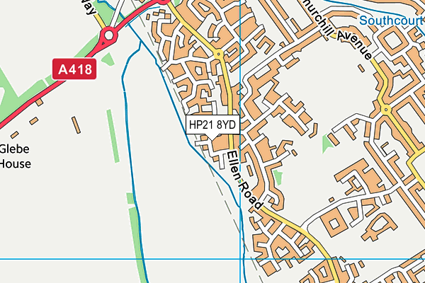 HP21 8YD map - OS VectorMap District (Ordnance Survey)