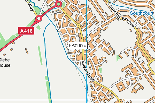 HP21 8YE map - OS VectorMap District (Ordnance Survey)
