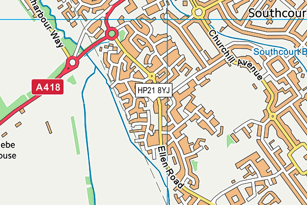 HP21 8YJ map - OS VectorMap District (Ordnance Survey)