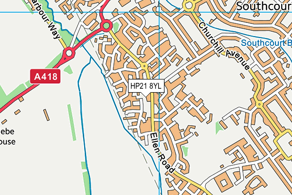 HP21 8YL map - OS VectorMap District (Ordnance Survey)