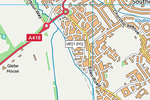 HP21 8YQ map - OS VectorMap District (Ordnance Survey)