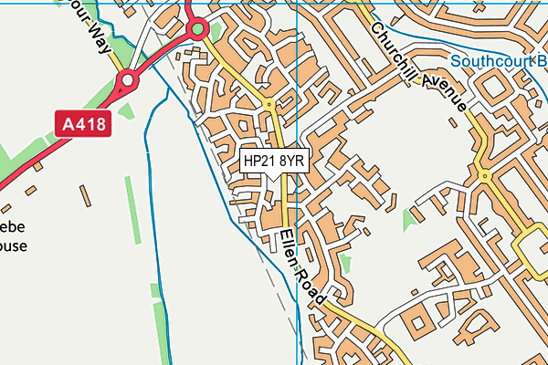 HP21 8YR map - OS VectorMap District (Ordnance Survey)