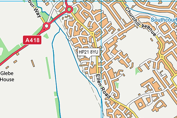HP21 8YU map - OS VectorMap District (Ordnance Survey)