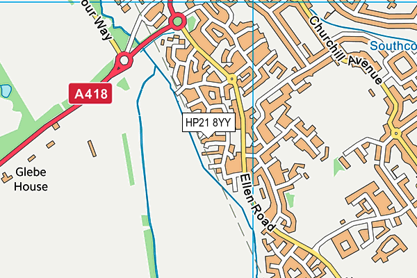 HP21 8YY map - OS VectorMap District (Ordnance Survey)