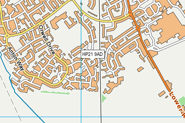 HP21 9AD map - OS VectorMap District (Ordnance Survey)