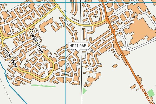 HP21 9AE map - OS VectorMap District (Ordnance Survey)