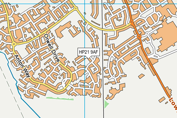 HP21 9AF map - OS VectorMap District (Ordnance Survey)