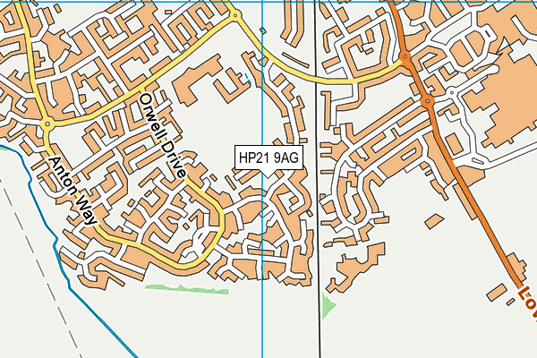 HP21 9AG map - OS VectorMap District (Ordnance Survey)
