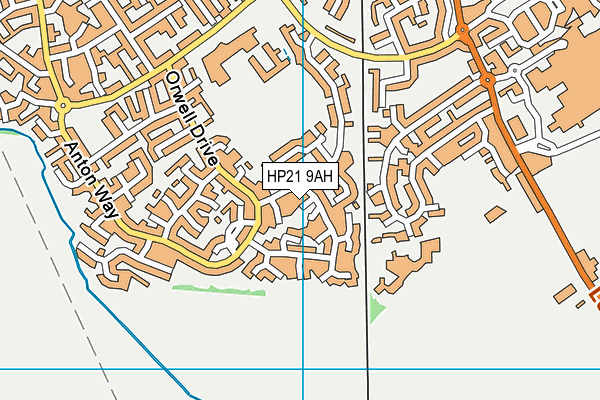HP21 9AH map - OS VectorMap District (Ordnance Survey)