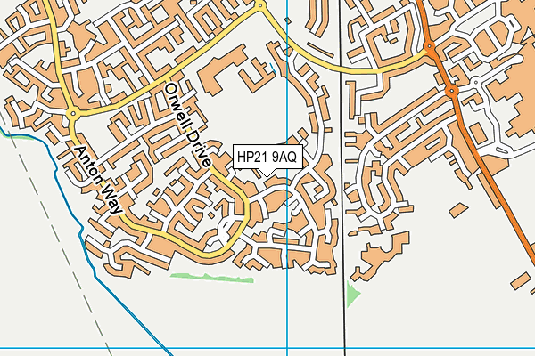 HP21 9AQ map - OS VectorMap District (Ordnance Survey)