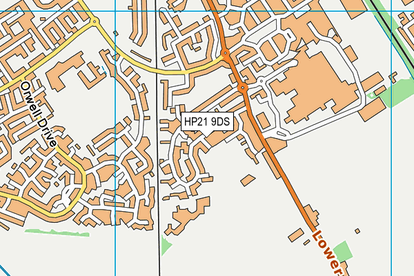 HP21 9DS map - OS VectorMap District (Ordnance Survey)