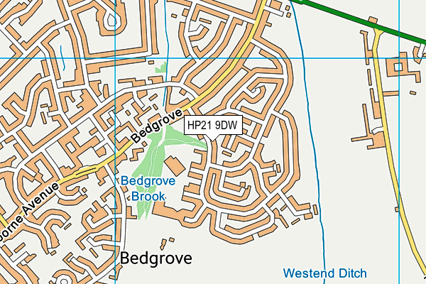 HP21 9DW map - OS VectorMap District (Ordnance Survey)