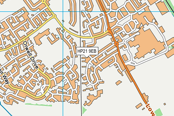 HP21 9EB map - OS VectorMap District (Ordnance Survey)