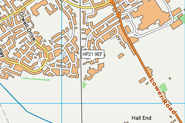 HP21 9EF map - OS VectorMap District (Ordnance Survey)