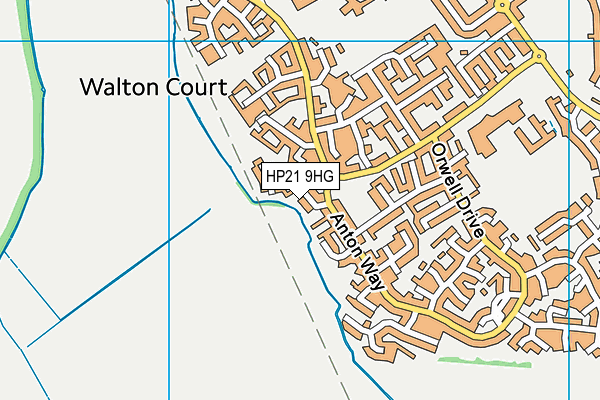HP21 9HG map - OS VectorMap District (Ordnance Survey)