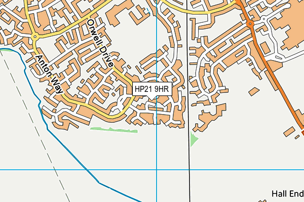 HP21 9HR map - OS VectorMap District (Ordnance Survey)