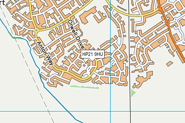 HP21 9HU map - OS VectorMap District (Ordnance Survey)