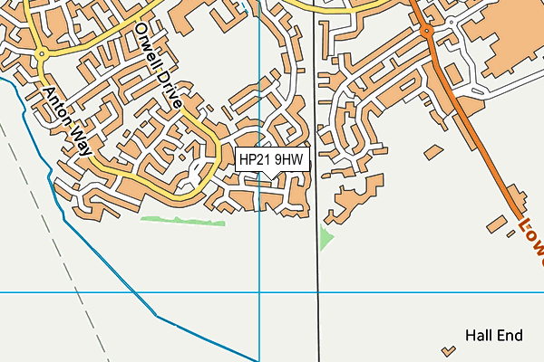 HP21 9HW map - OS VectorMap District (Ordnance Survey)