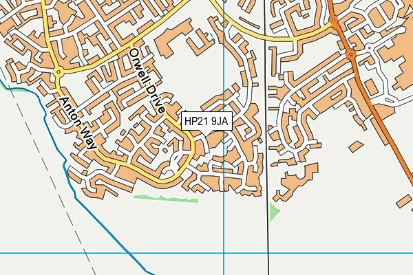 HP21 9JA map - OS VectorMap District (Ordnance Survey)