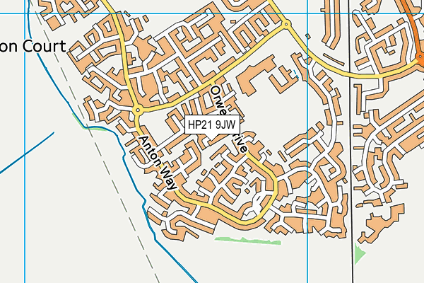 HP21 9JW map - OS VectorMap District (Ordnance Survey)