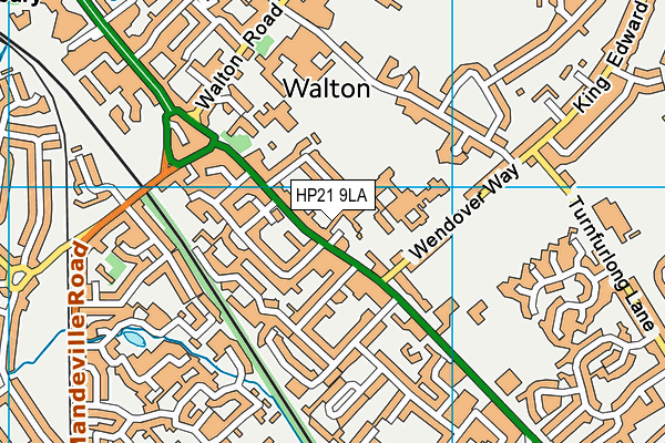 HP21 9LA map - OS VectorMap District (Ordnance Survey)