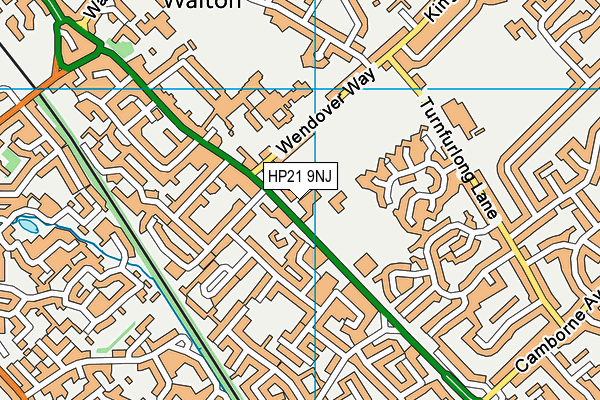 Foxhill Indoor Bowls Club map (HP21 9NJ) - OS VectorMap District (Ordnance Survey)