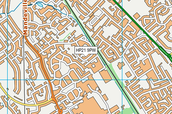 HP21 9PW map - OS VectorMap District (Ordnance Survey)