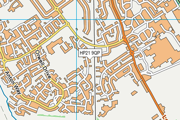 HP21 9QP map - OS VectorMap District (Ordnance Survey)