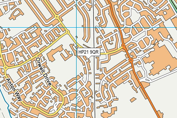 HP21 9QR map - OS VectorMap District (Ordnance Survey)
