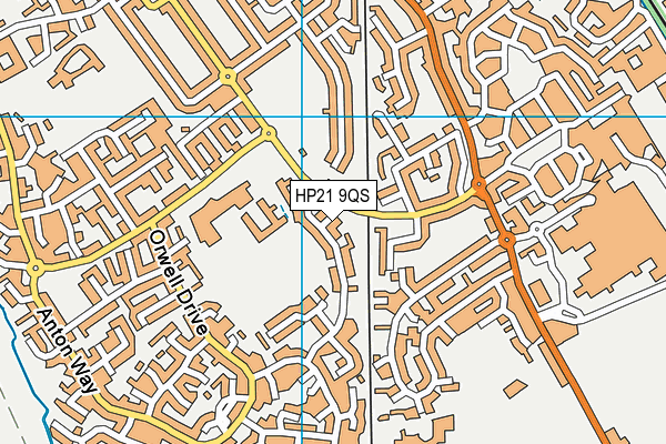 HP21 9QS map - OS VectorMap District (Ordnance Survey)