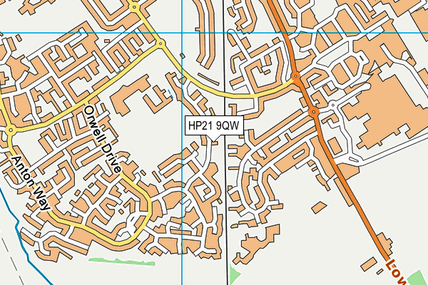 HP21 9QW map - OS VectorMap District (Ordnance Survey)