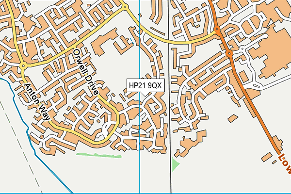 HP21 9QX map - OS VectorMap District (Ordnance Survey)