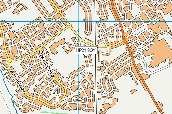 HP21 9QY map - OS VectorMap District (Ordnance Survey)