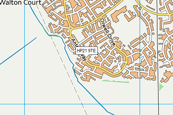 HP21 9TE map - OS VectorMap District (Ordnance Survey)
