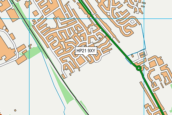 HP21 9XY map - OS VectorMap District (Ordnance Survey)