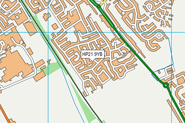 HP21 9YB map - OS VectorMap District (Ordnance Survey)