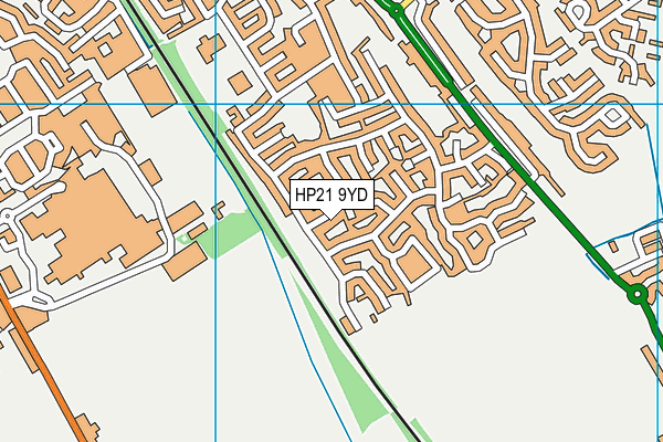 HP21 9YD map - OS VectorMap District (Ordnance Survey)