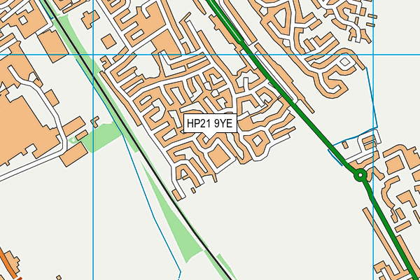 HP21 9YE map - OS VectorMap District (Ordnance Survey)