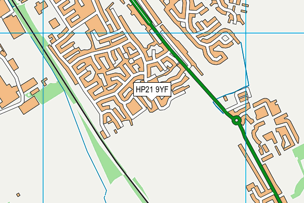 HP21 9YF map - OS VectorMap District (Ordnance Survey)