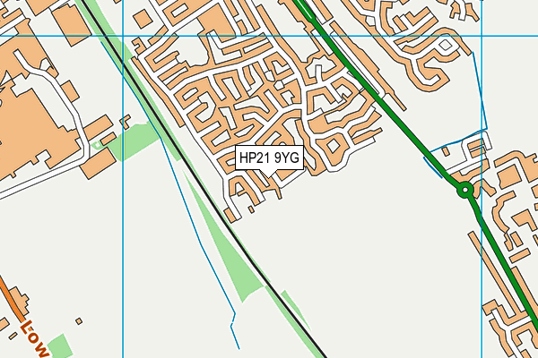 HP21 9YG map - OS VectorMap District (Ordnance Survey)