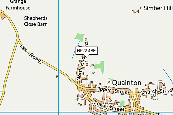 HP22 4BE map - OS VectorMap District (Ordnance Survey)